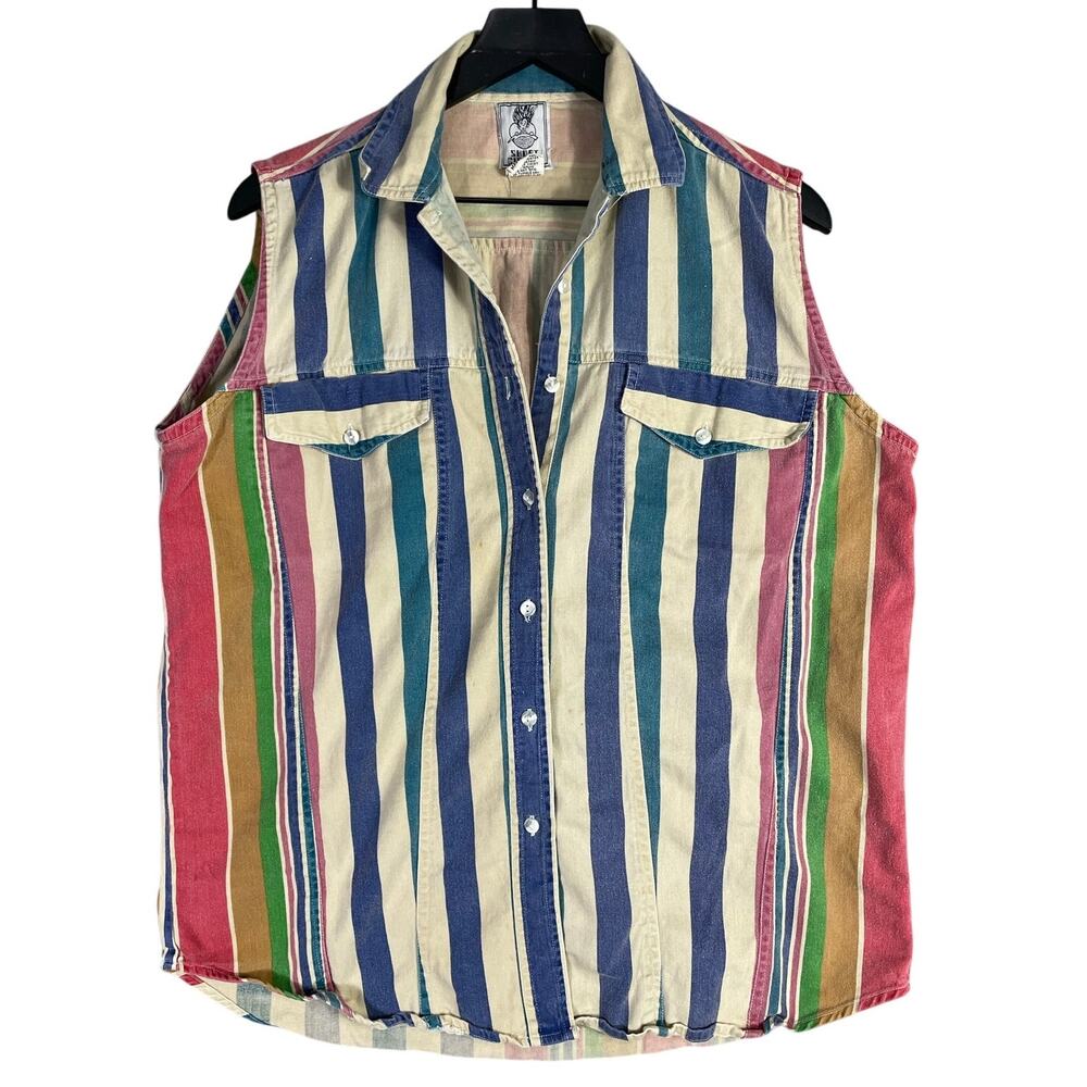 Vintage Sleeveless Button Down Shirt